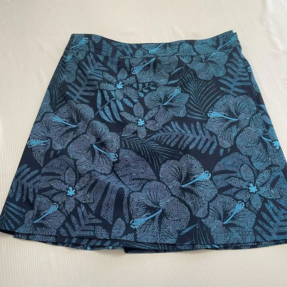 Rip Skirt Hawaii Wrap Skirt Beach Blue Floral Adjustable Surf Size Large